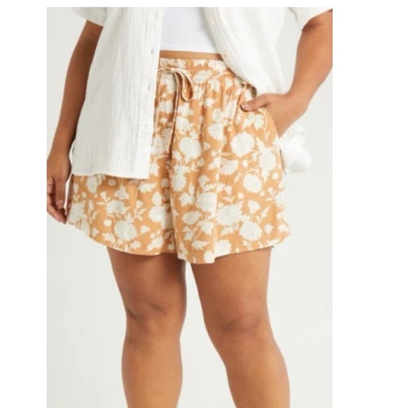 Treasure & Bond Pants - 🆕 NWT Treasure & Bond Women’s 1X Floral Linen Blend Shorts 🤎🌼
